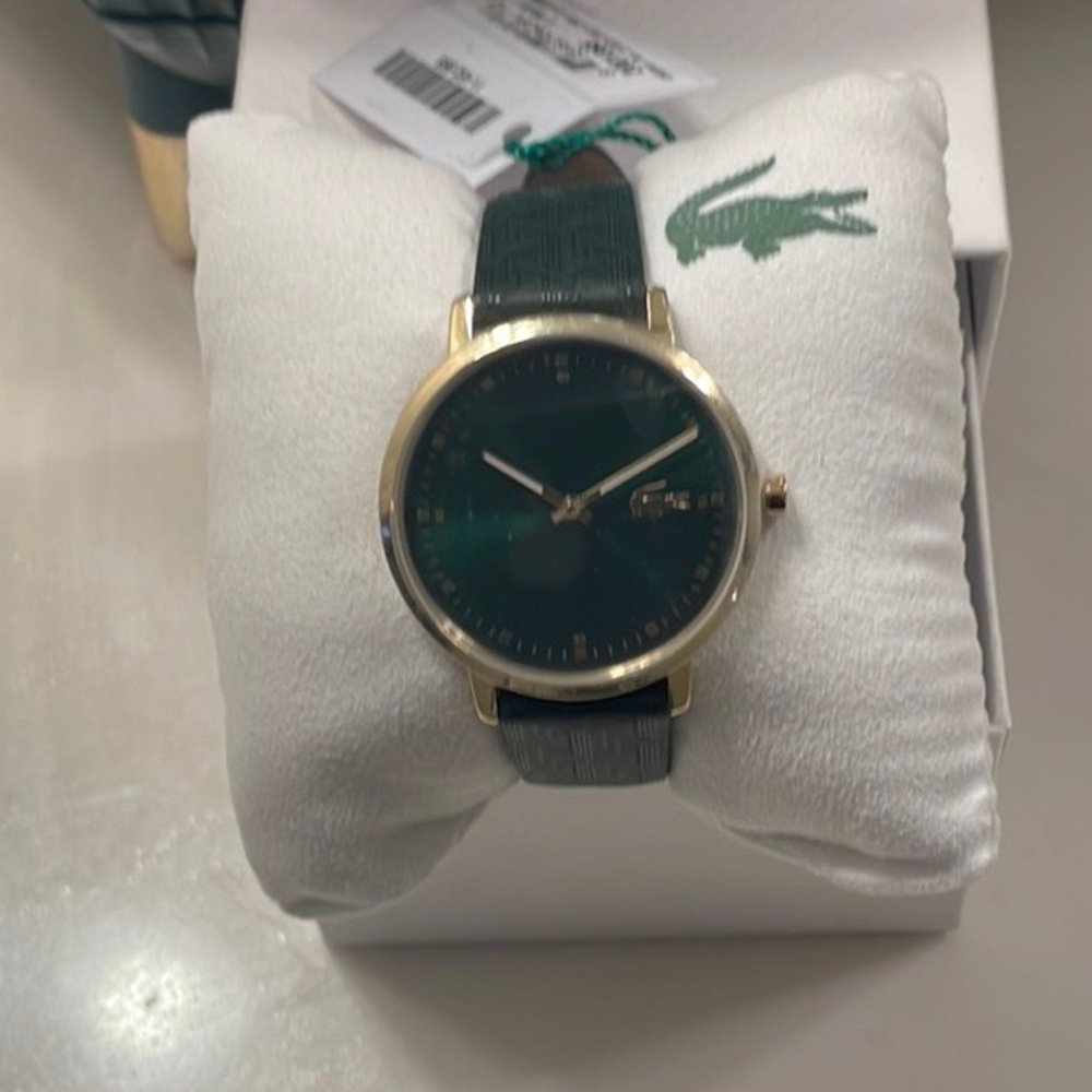 Lacoste Green Leather Watch - Brand New in Box with Tags